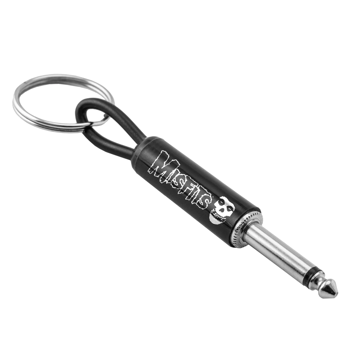 Misfits logo guitar plug keychain black metal design