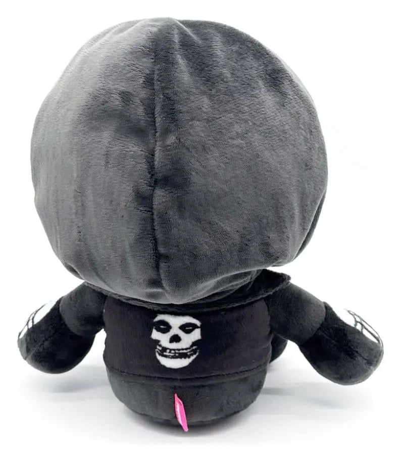 Rear view of the Misfits Plush Figure featuring the embroidered Fiend skull logo on the back of the hoodie.