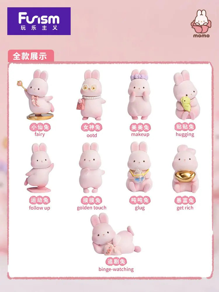All 9 Momo Bunny figures from the Daily Blindbox Series