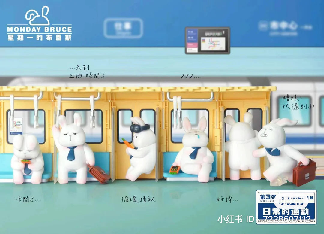 Monday Bruce Daily Metro Ride Series Blindbox full figure lineup display