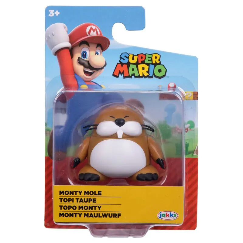 Monty Mole Super Mario figure in original blister packaging