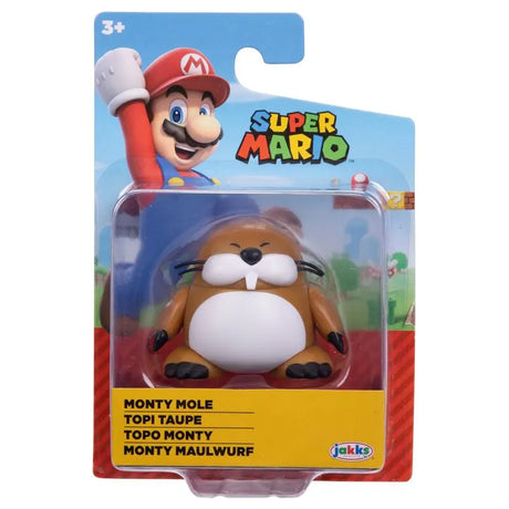 Monty Mole Super Mario figure in original blister packaging