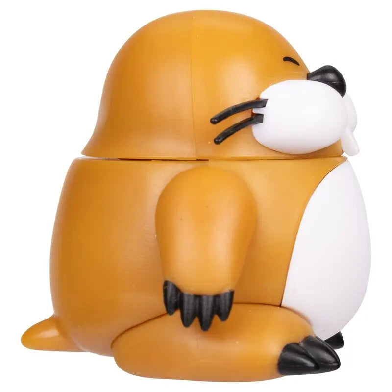 Rear view of Monty Mole action figure showing tail and shape
