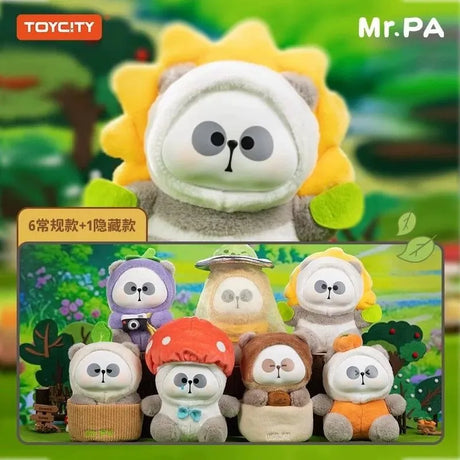 Complete lineup of Mr. Pa Escaped Vegetables plush blindbox collection with all six regular designs and one hidden figure