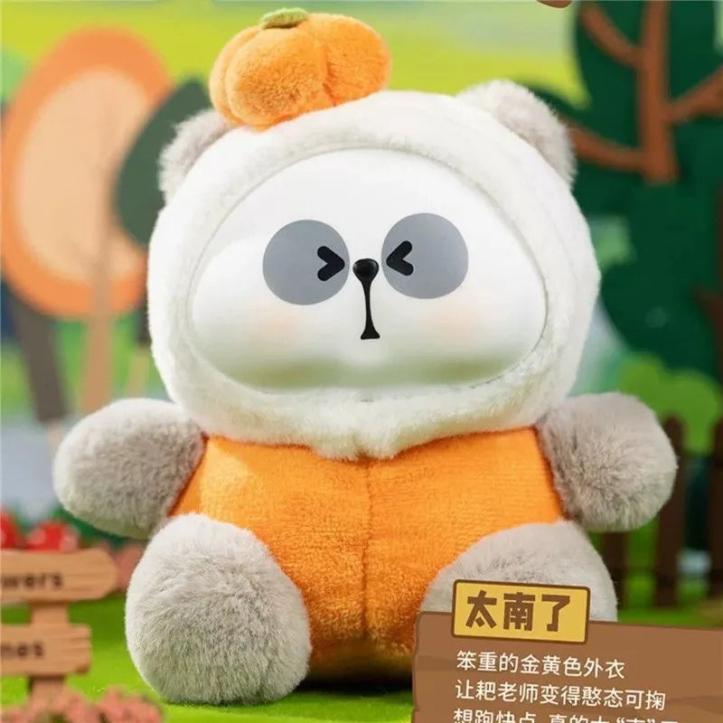 Mr. Pa plush figure Too Difficult dressed in a pumpkin-orange costume with cute expression