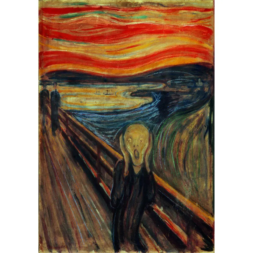 Completed artwork of Edvard Munch’s The Scream featured in Clementoni’s 1000 piece puzzle.