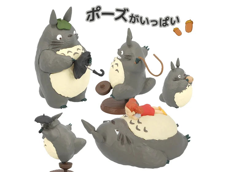 Totoro figure collection set with 5 poses and accessories from blindbox