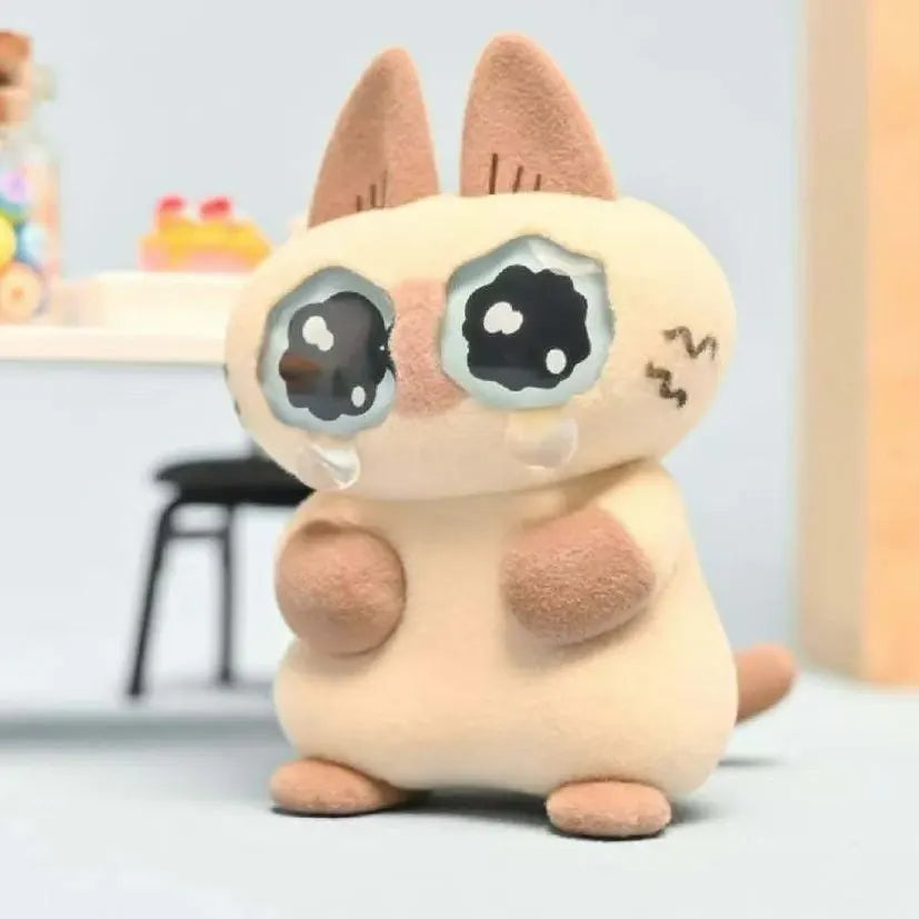 Nobeko Azukisan crying cat figure with oversized teary eyes from Daily Life Series 2 Blind Box