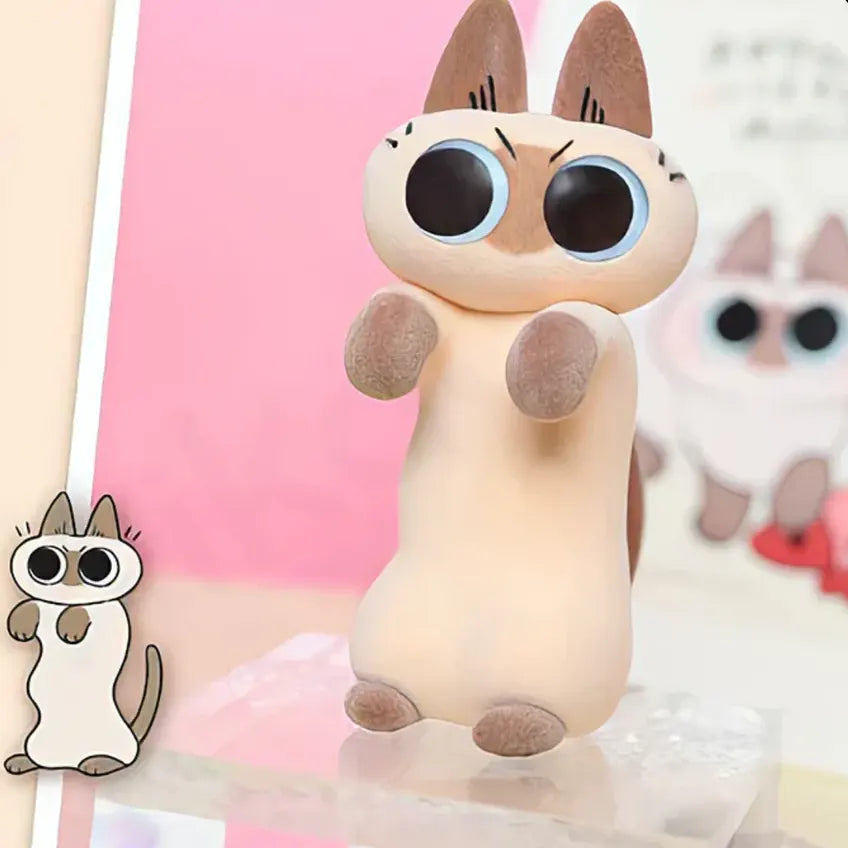 Nobeko Azukisan standing with an annoyed expression collectible designer cat figure