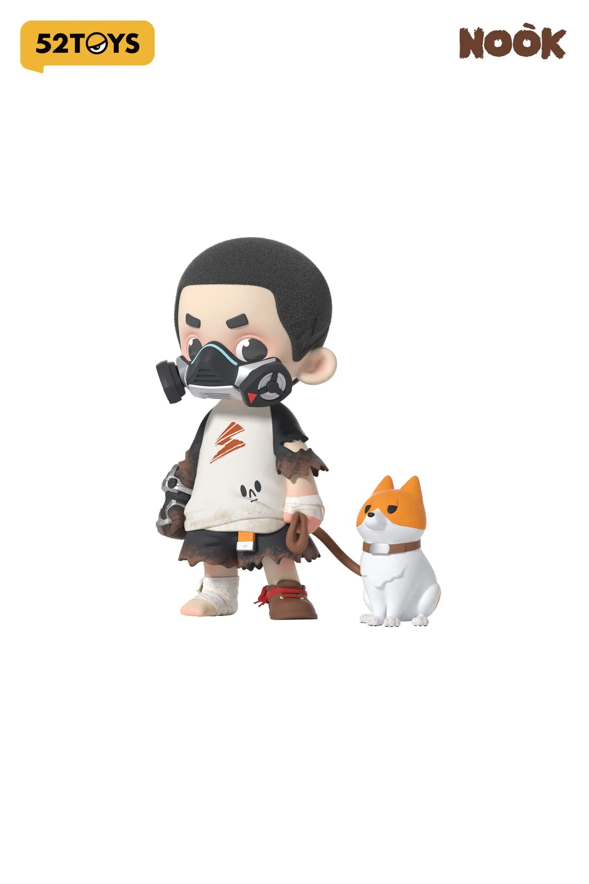 Patrol-themed Nook vinyl figure riding a hoverboard with a bird and megaphone accessory.