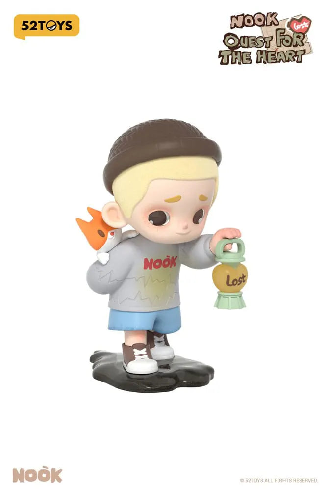 Nook vinyl figure holding lantern labeled “Lost” from 52TOYS Quest for the Heart series