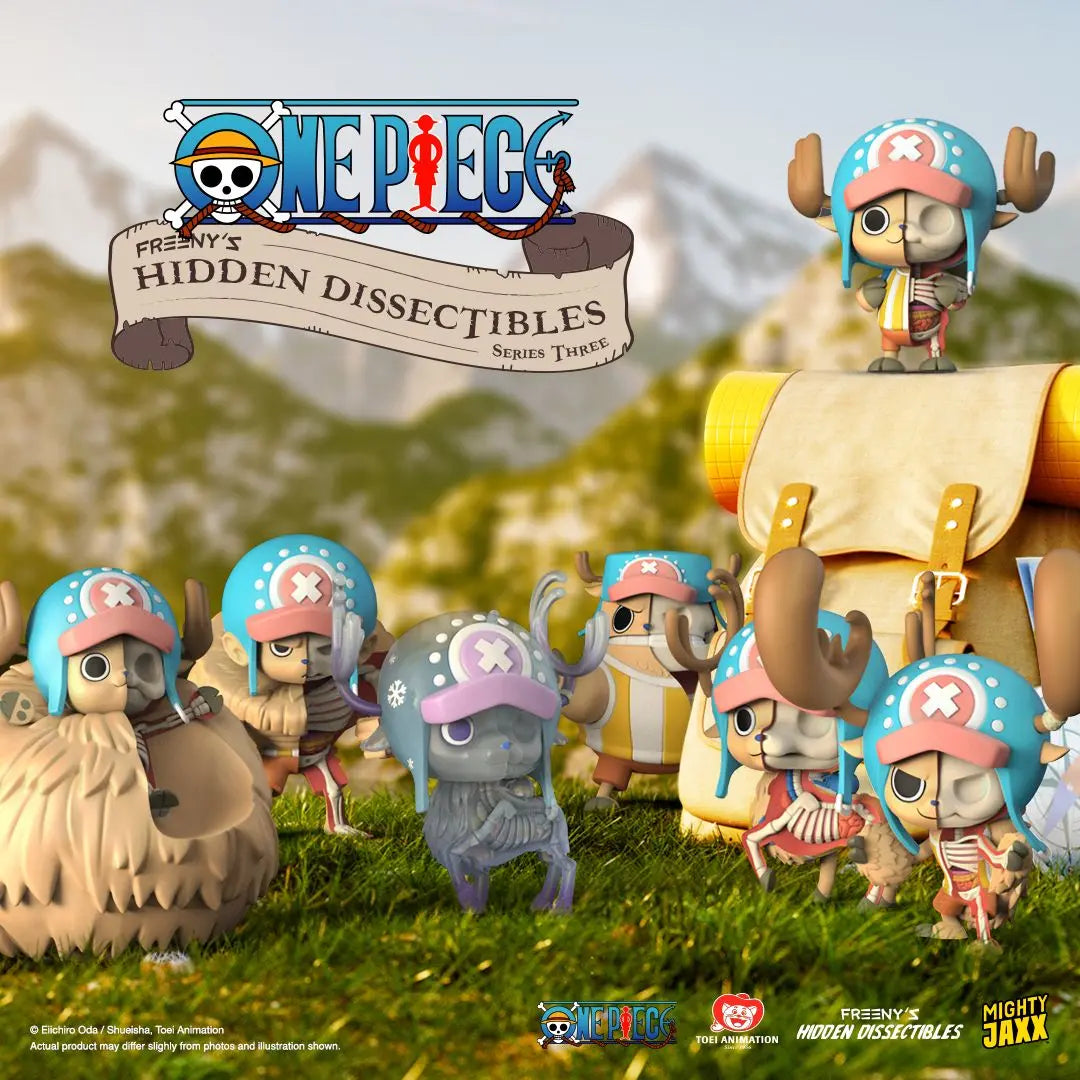 Complete set of One Piece Freeny’s Hidden Dissectibles Chopper figures displayed together