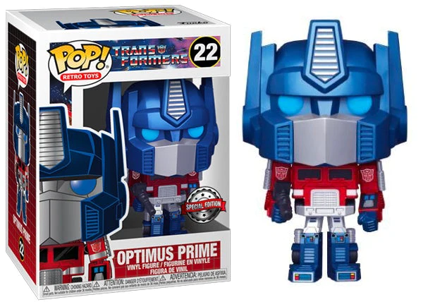 Optimus Prime Metallic Funko Pop Vinyl Transformers Retro Toys boxed figure
