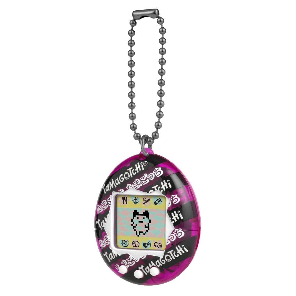 Tamagotchi Japanese Ribbon edition with retro black and pink shell.