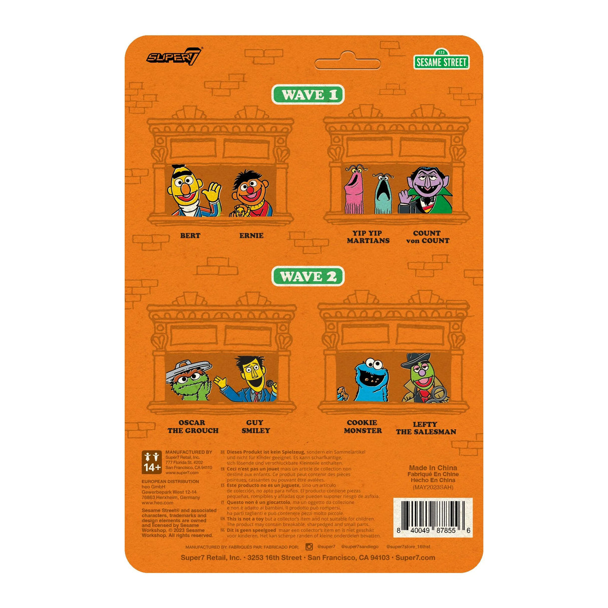 Oscar the Grouch - Sesame Street ReAction Figures Cardback