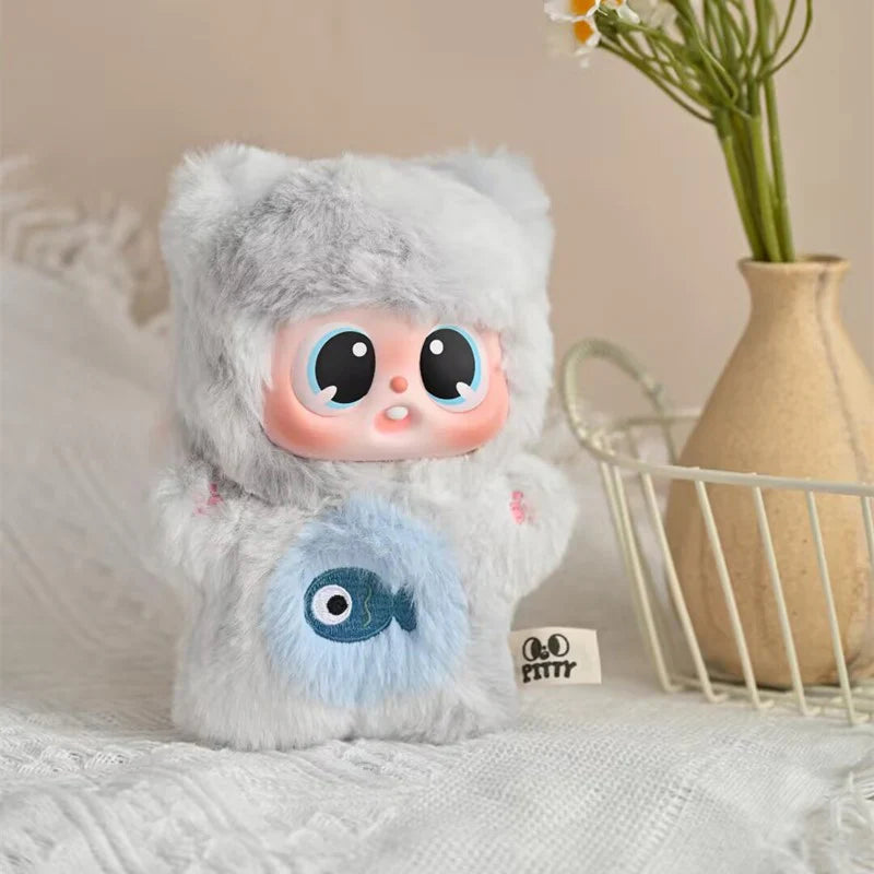 Pitty’s Meow Meow Dormitory Plush Keychain Blind Box – Silver Shaded Meow design