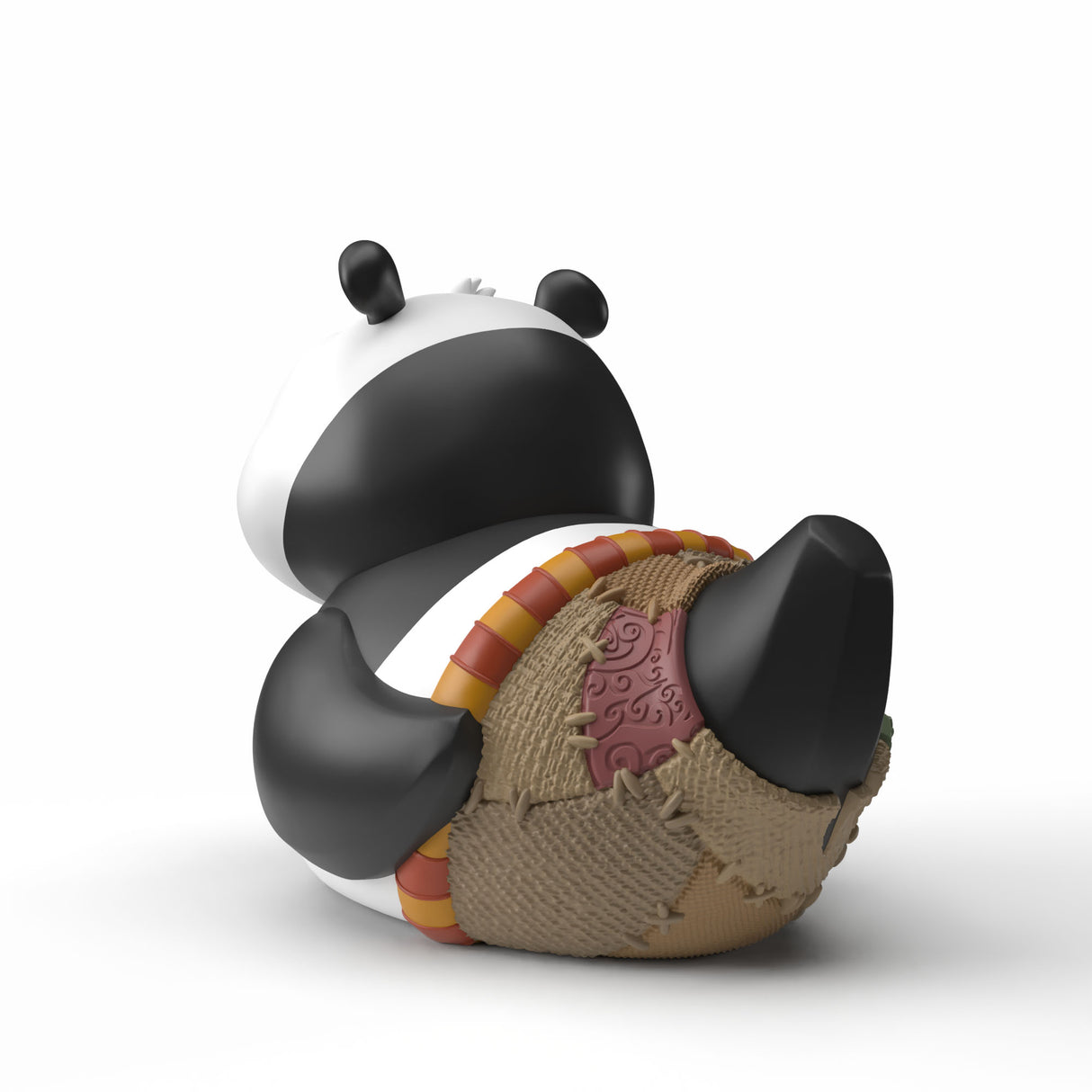 Mini TUBBZ Po duck figure showing detailed back with wrapped trousers