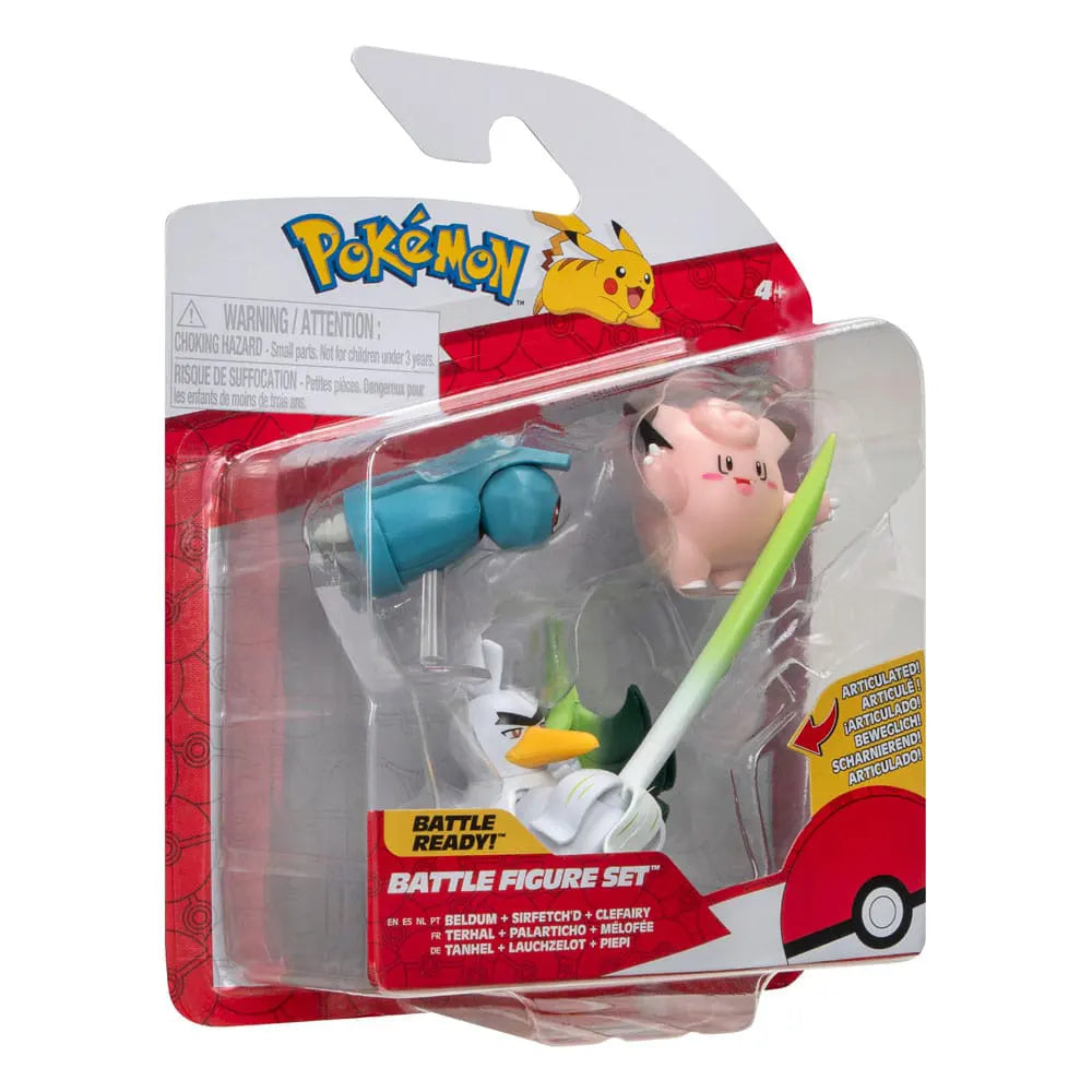 Sirfetch’d Pokémon figure holding its leek sword and shield, detailed with articulation.