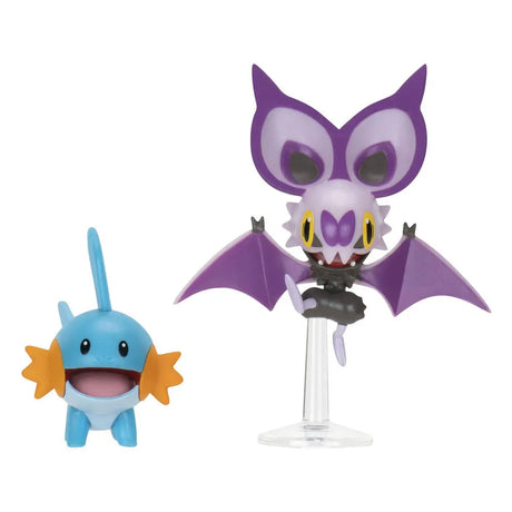 Mudkip and Noibat Pokémon figures side by side on white background