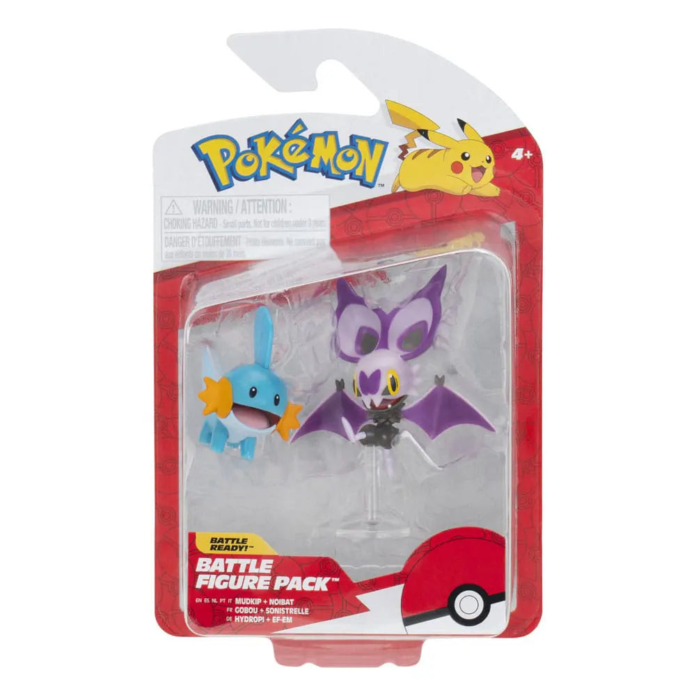 Pokémon Battle Figure Pack with Mudkip and Noibat in blister packaging
