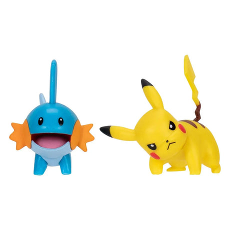 Mudkip and Pikachu mini Pokémon figures outside packaging