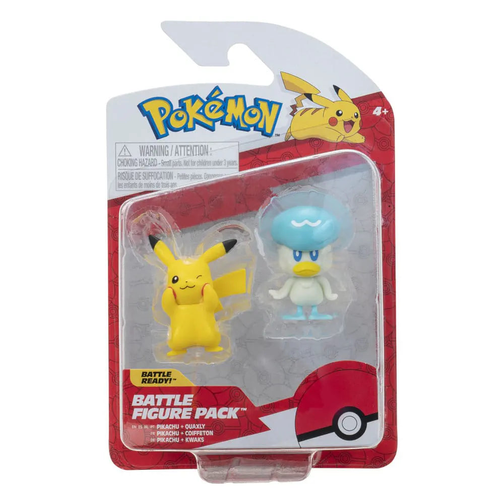 Pokémon Battle Figure Pack with Pikachu and Quaxly mini figures in blister packaging