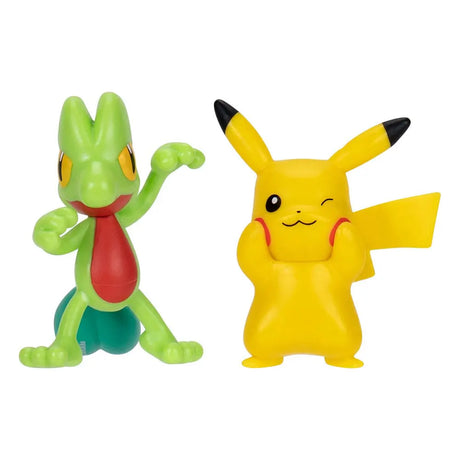 Close-up of Treecko and Pikachu mini figures from Pokémon Battle Figure Pack.