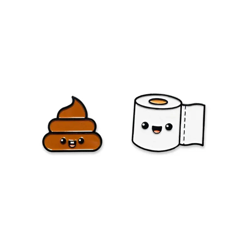 Poop & Toilet Paper - Enamel Pin Set