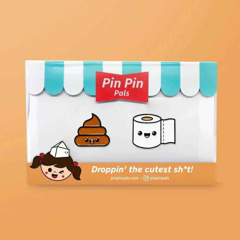 Poop & Toilet Paper - Enamel Pin Set