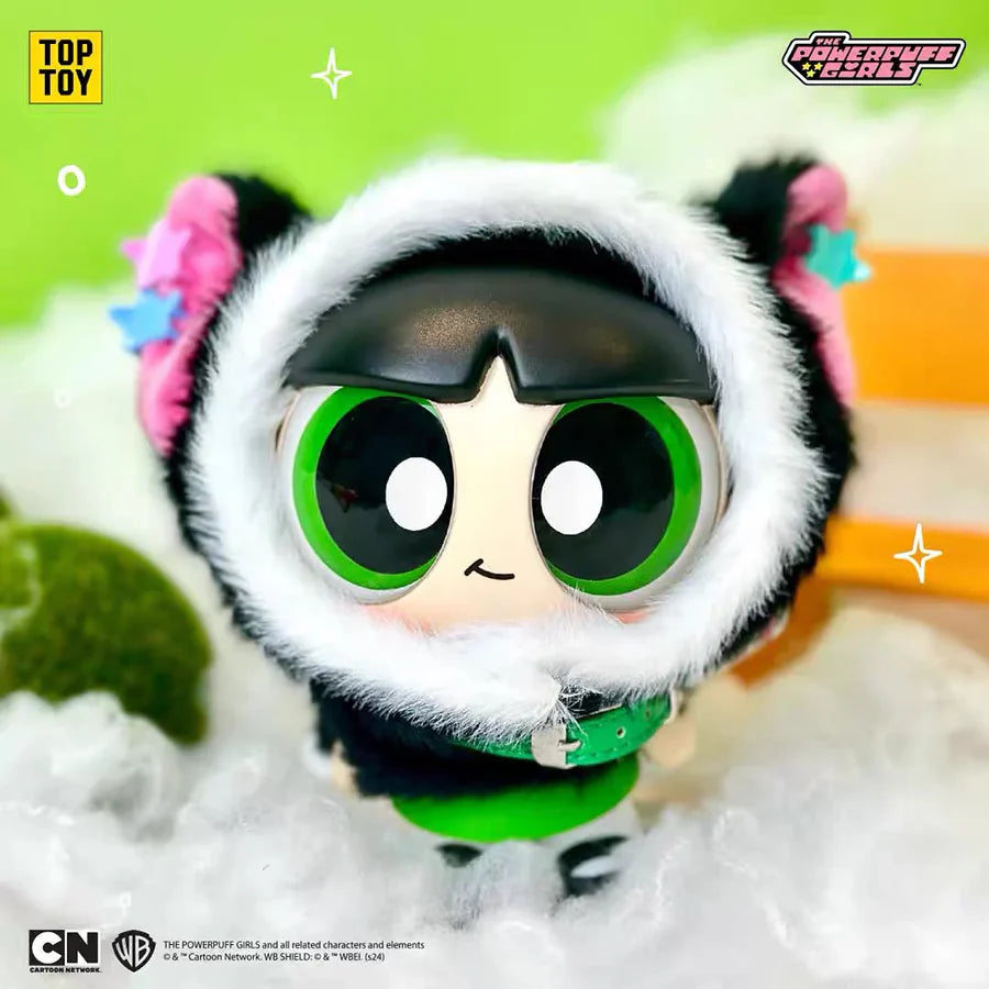 Buttercup Powerpuff Girl figure with black cape and green accessories
