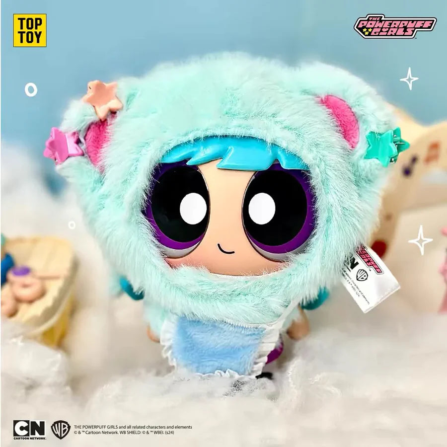 Bliss Powerpuff Girl figure with mint green cape and purple details
