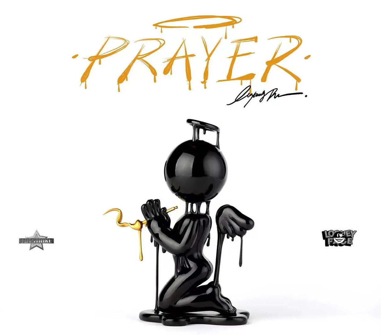 Face Prayer Little Angel Resin Statue by OFFART x Loony