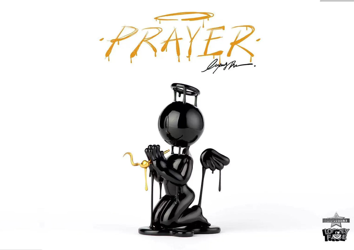 Face Prayer Little Angel Resin Statue by OFFART x Loony