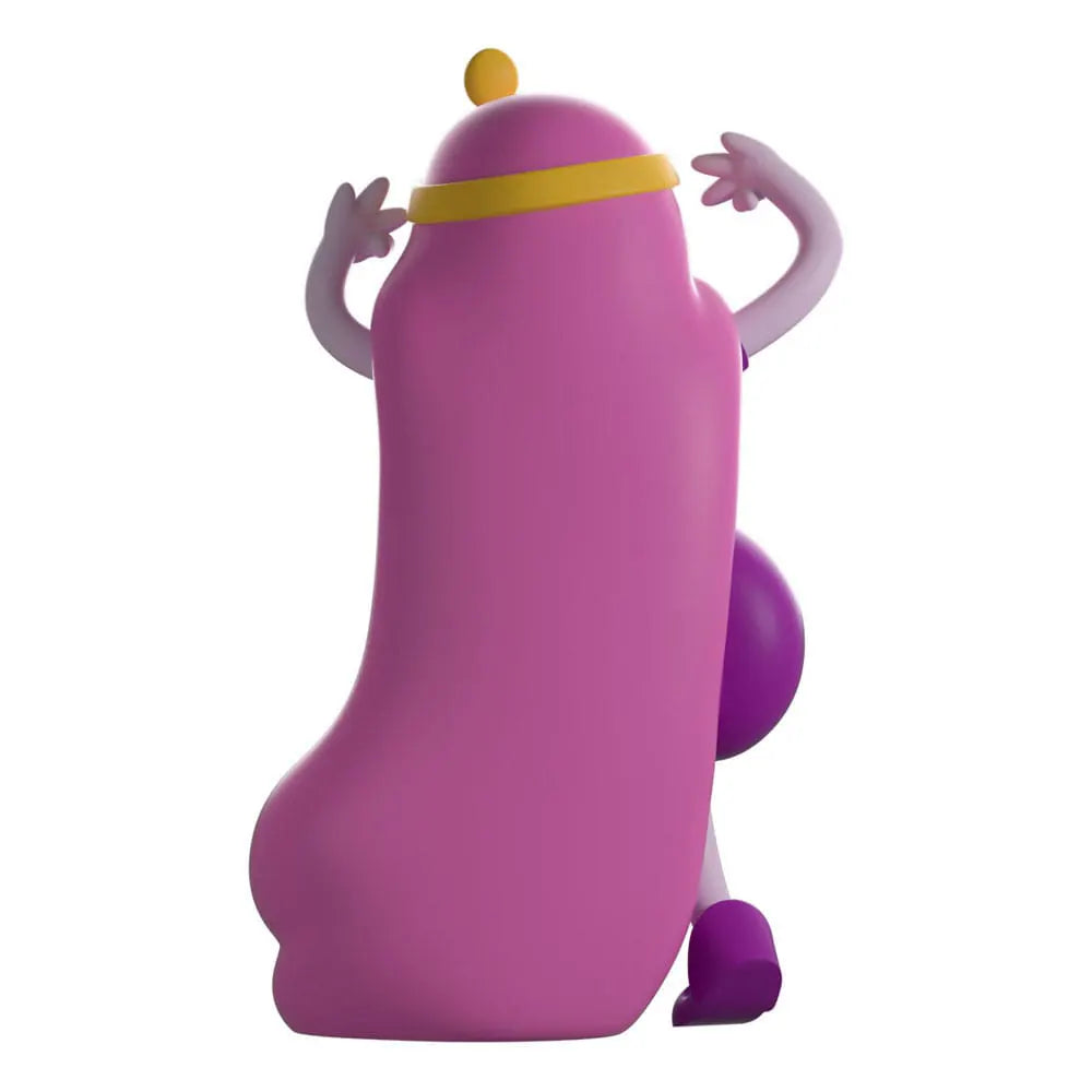 Back view of Princess Bubblegum Adventure Time Youtooz vinyl figure showing long flowing pink hair.