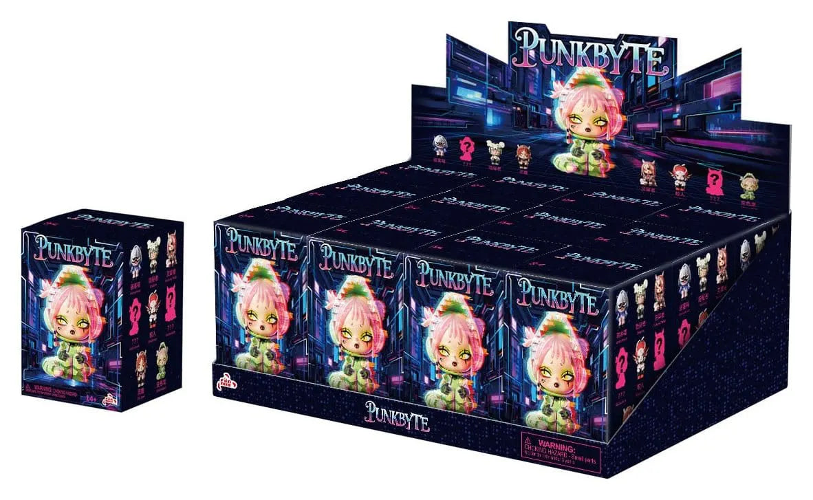 Punkbyte Blind Box 12-box assortment display with cyberpunk collectible mini figures