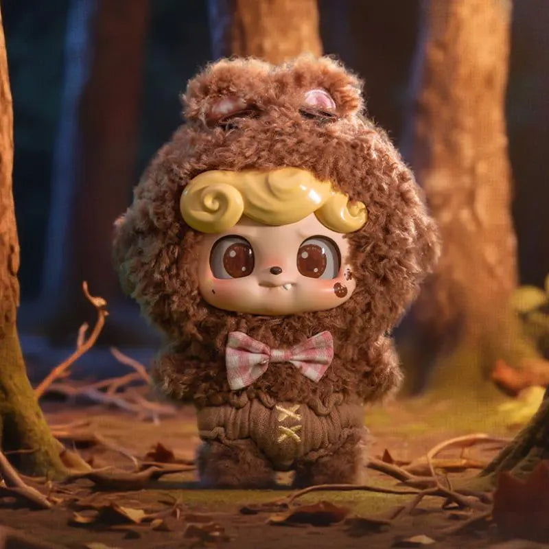 Q.Kid Fairy Tales plush figure in brown furry bear outfit with bow tie