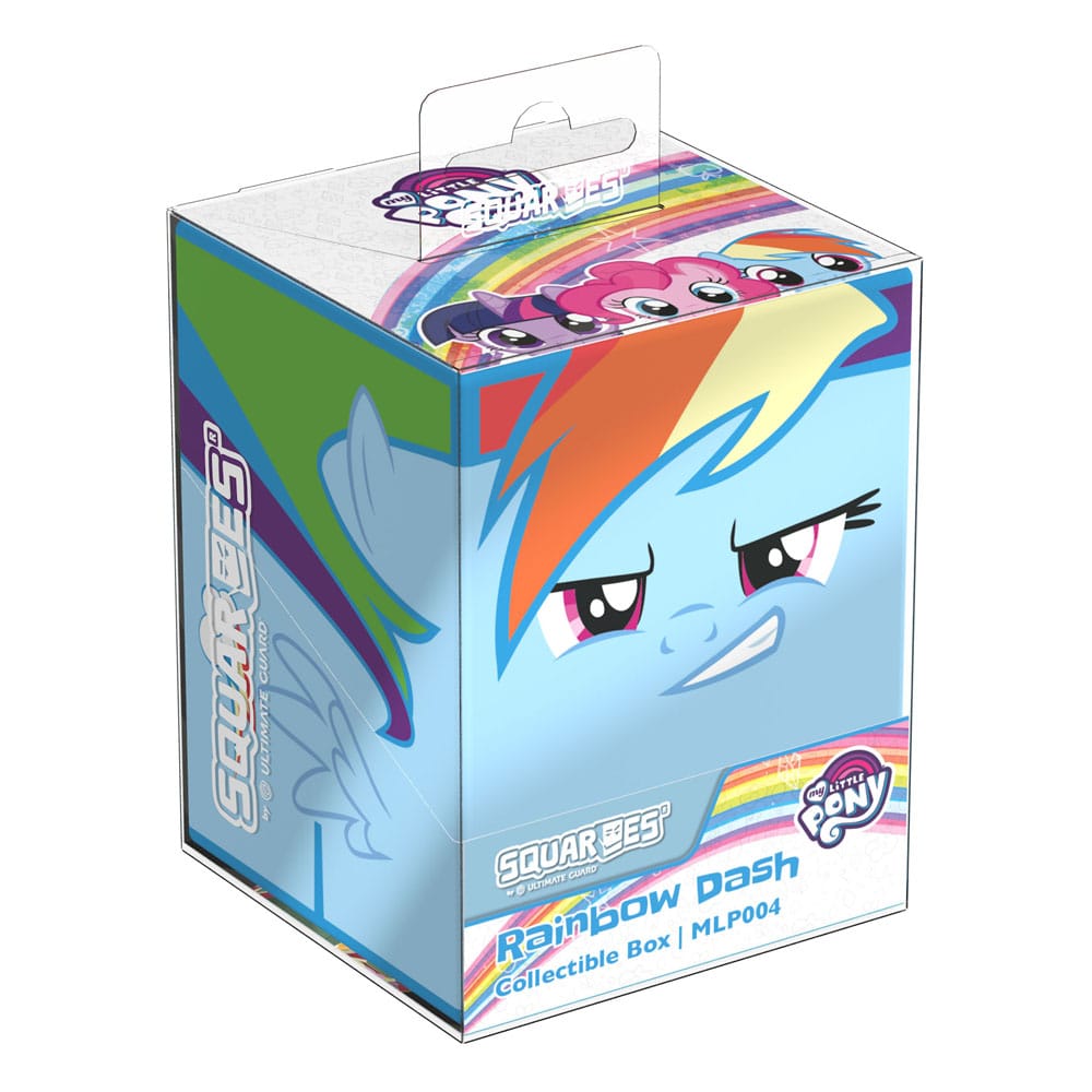 Angled view of Rainbow Dash Squaroes showing mane and wing details.