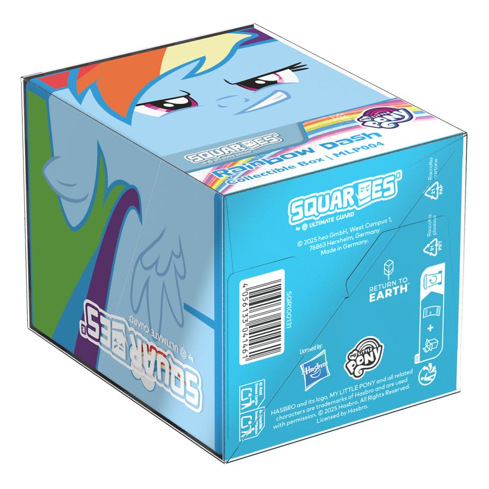 Back of Rainbow Dash Squaroes retail box with product details.