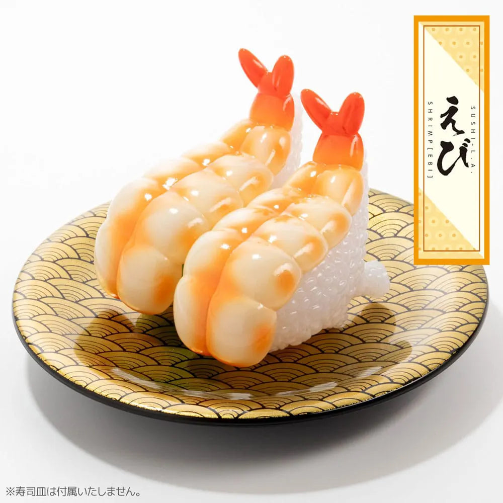 Shrimp sushi monster twin set on sushi laying down on plate
