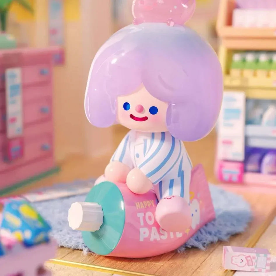 Chika Poka Racing hidden edition RiCO figure riding a toothpaste-themed toy vehicle