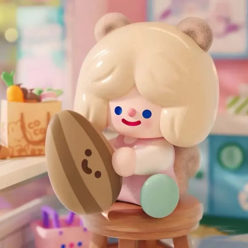 Seed Lover RiCO collectible figure holding a smiling sunflower seed character