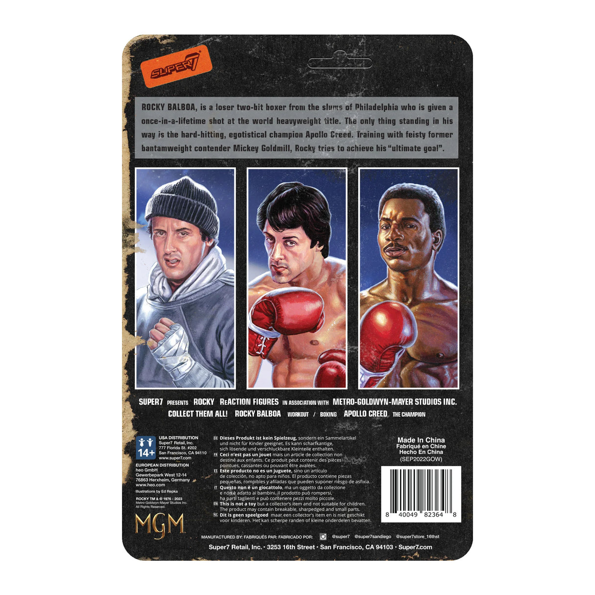 Rocky (Workout) ReAction Figure Cardback