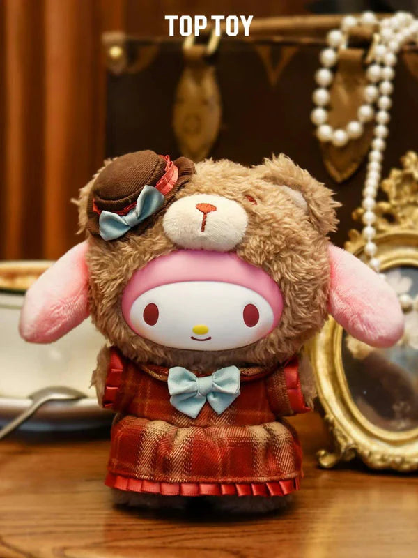 My Melody Sanrio Afternoon Tea plush keychain in red plaid dress with bow