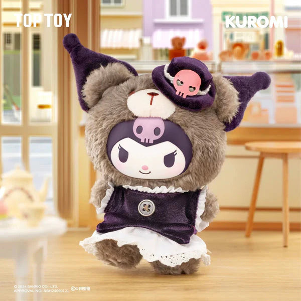 Kuromi Sanrio Afternoon Tea plush collectible with gothic hat and lace dress