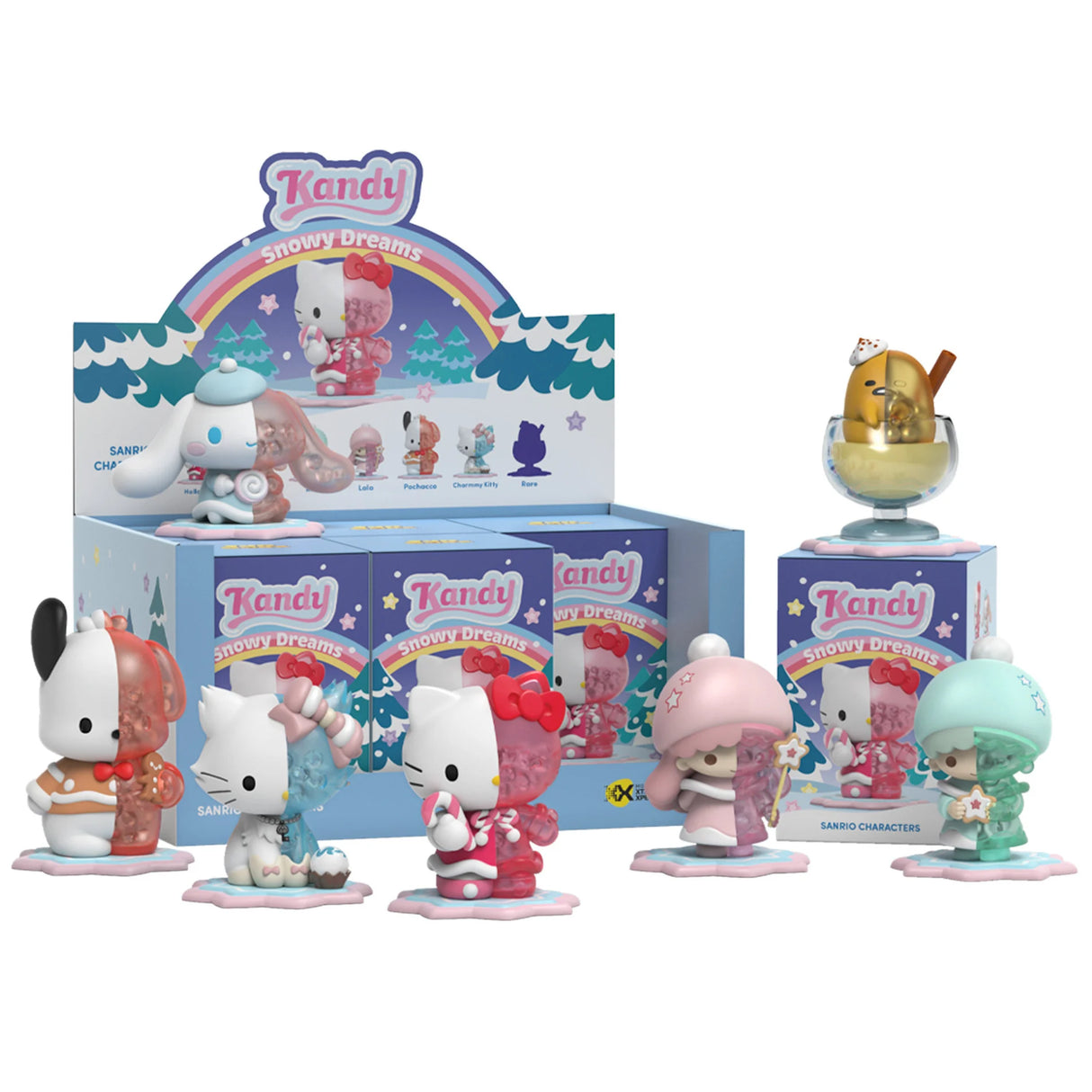 Kandy Sanrio Snowy Dreams full set display box with figures