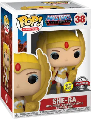 She-Ra (Glow in the Dark) #38 Funko Pop! Vinyl figure from Masters of the Universe in display box.