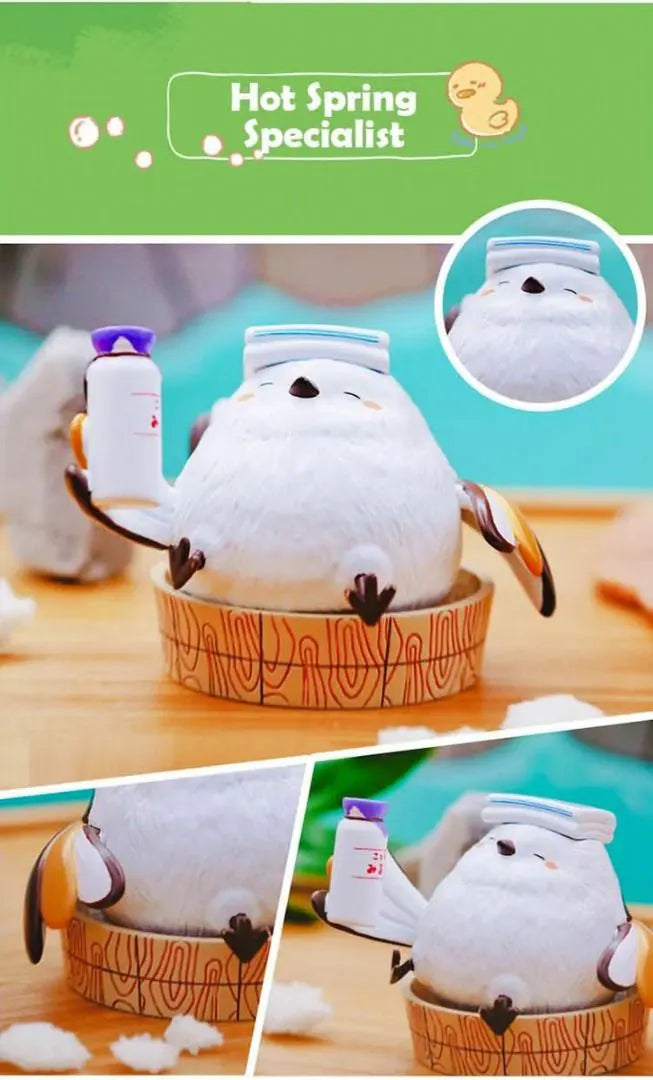 Shimaenaga Sayuri Hot Spring Specialist vinyl figure in a wooden tub with towel and bottle.