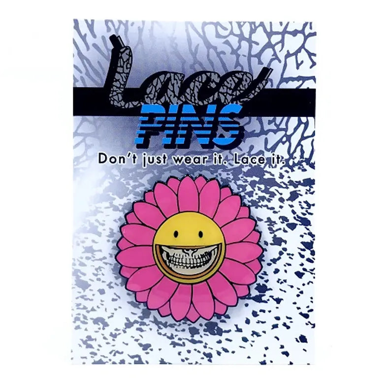 Shocking Sunflower Grin Pink Lace Pin
