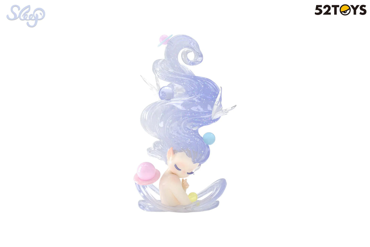 Ethereal princess figure with cosmic-themed hair and pastel planets from Sleep series.
