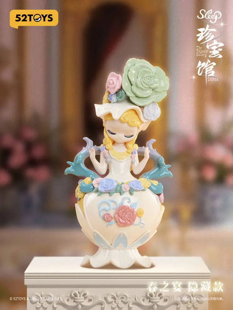 Elegant Sleep series figure with pastel roses and birds in a heart-shaped vase from 52TOYS